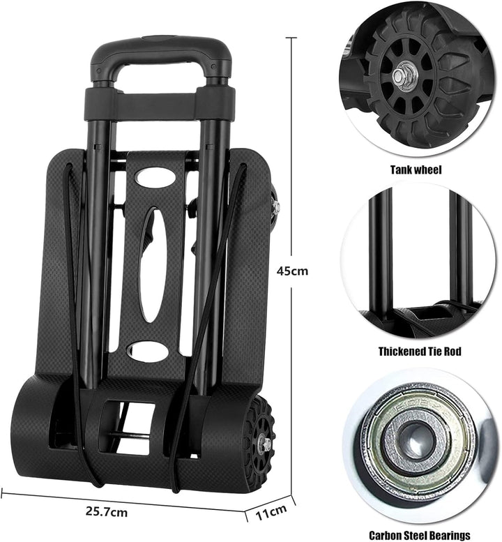 Meisax Mini Faltbare Sackkarre Klappbar Transportwagen 40KG Tragkraft, Leichte Klappbar Transportkar