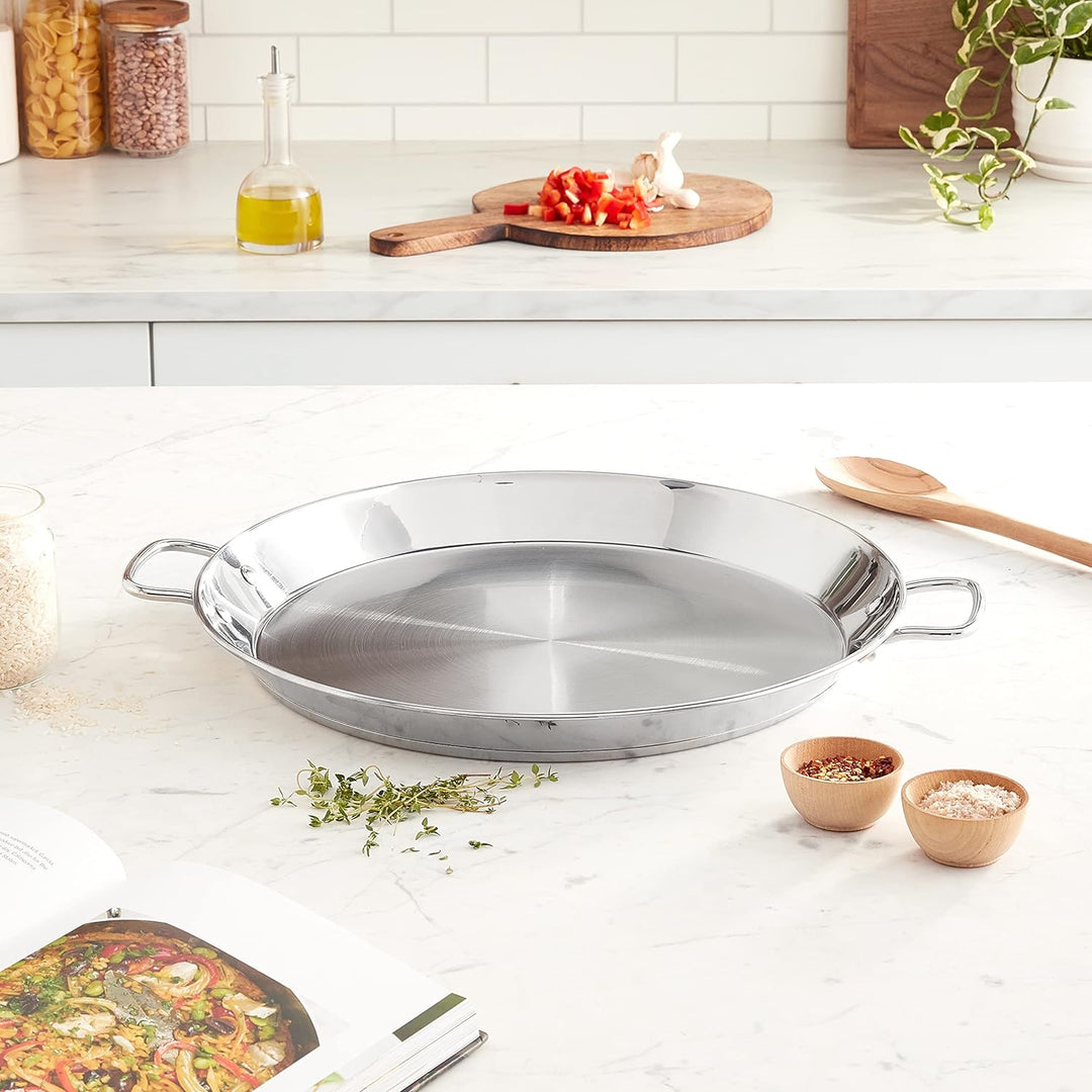 Guison Edelstahl-Bratpfanne mit Sandwichboden, silber, 40 cm Diametro 40 cm