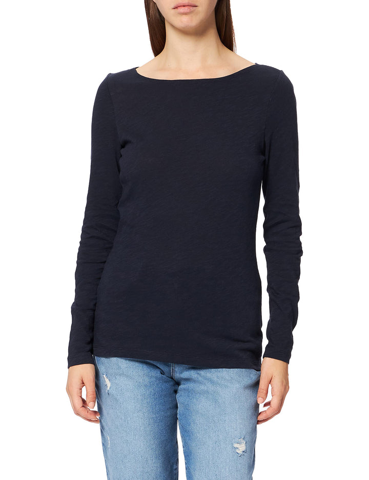 Marc O'Polo Damen Langarmshirt aus Bio-Baumwolle Unterziehshirt XS Blau, XS Blau