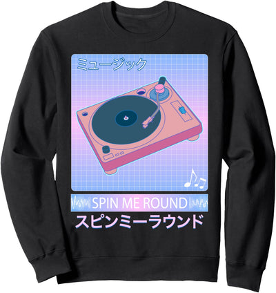 Vaporwave Plattenspieler Retro 80er Jahre Japanische Otaku Kunst Sweatshirt