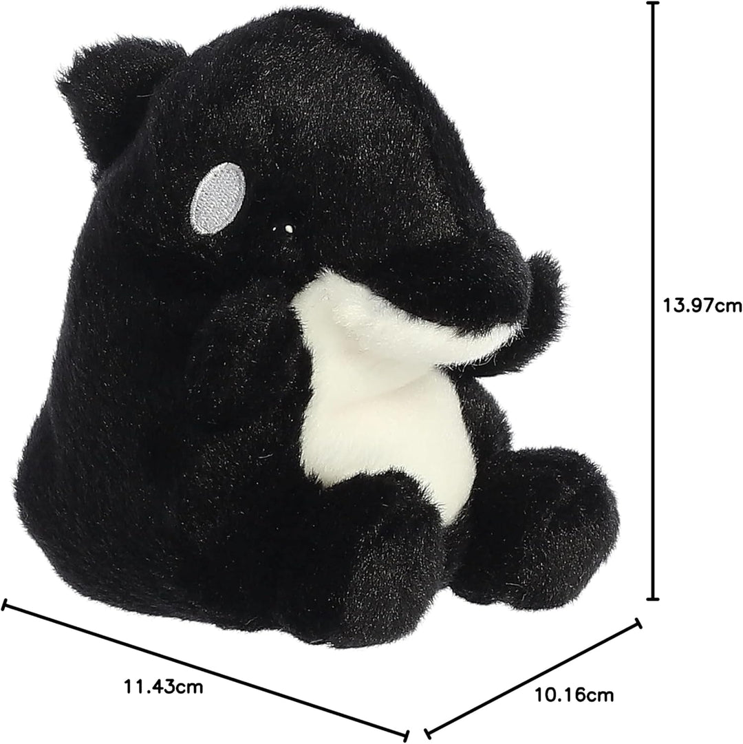 Aurora Adorable Palm Pals Juneau Orca Stuffed Animal - Pocket-Sized Fun - On-The-Go Play - Black 5 I