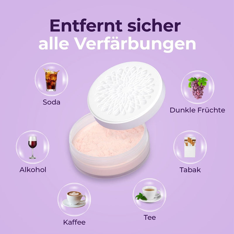 Onlysmile Teeth Whitening Pulver für weisse Zähne | Zahnaufhellung und Bleaching Pulver mit sichtbar
