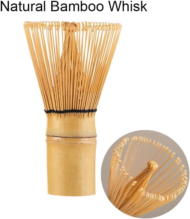 7PCS Matcha Set，500ML Ceramic Matcha Bowl with Spout，Matcha Broom and Holder, Bamboo Scoop, Stainles