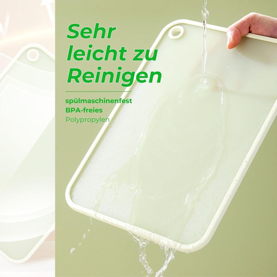 CLOVE Salbeigrün Schneidebrett Kunststoff Gross 40x30 Klein 34x24 1cm Dicke | 2er-Set HDPP BPA-Frei