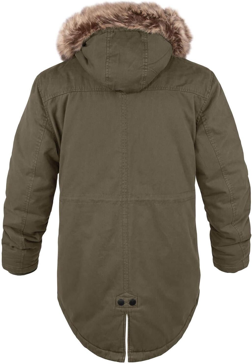 bw-online-shop Winterparka Fishtail mit Futter Herren Parka Jacke XS Oliv, XS Oliv