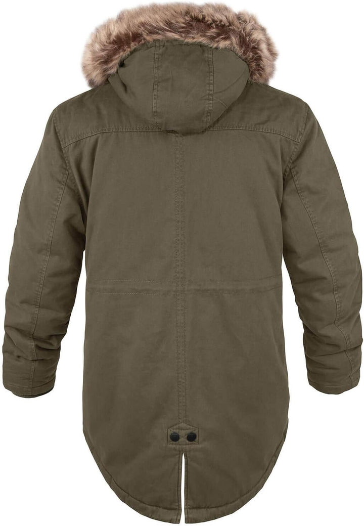 bw-online-shop Winterparka Fishtail mit Futter Herren Parka Jacke XS Oliv, XS Oliv