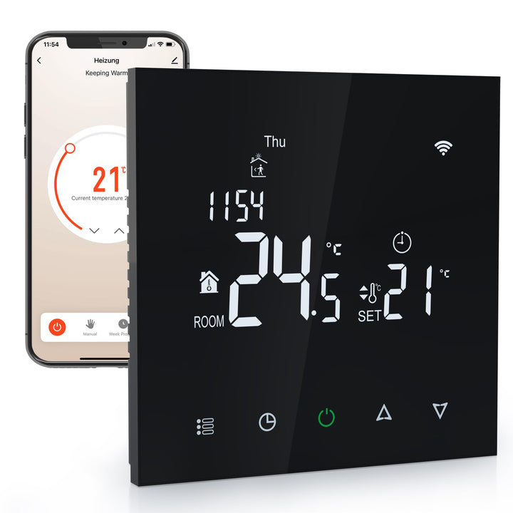 Elektrobock PT740B-EI Raumthermostat mit WiFi | Smartes Thermostat für Fussbodenheizung & Elektrohei