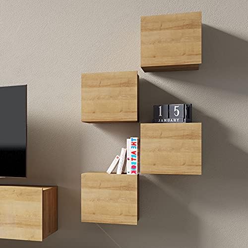 RAVIO Wandschrank Fango Wandregal Stilvoll Hängeschrank Grifflose Öffnen Hängeregal modernes Bücherr