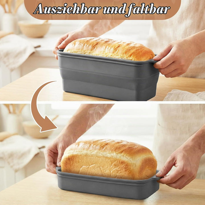 Silikon Brotbackform mit Deckel, BPA-freie, Antihaftbeschichtete, Flexible Toastbrot Backform, Hitze