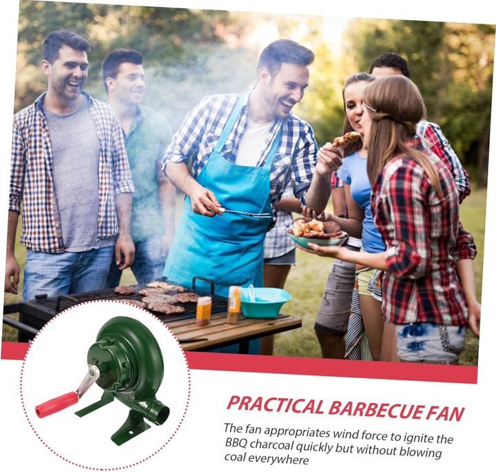 BESPORTBLE 80w Handgebläse Für Grill Manuelles Luftbläser Mit Kurbel Tragbares Kamingebläse Aus Eise