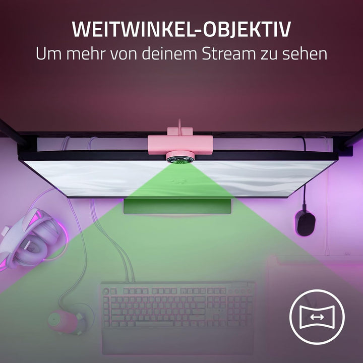 Razer Kiyo V2 X - Full-HD-Webcam 1080p, 60 FPS für Creators - Autofokus - Weitwinkel-Objektiv - Inte