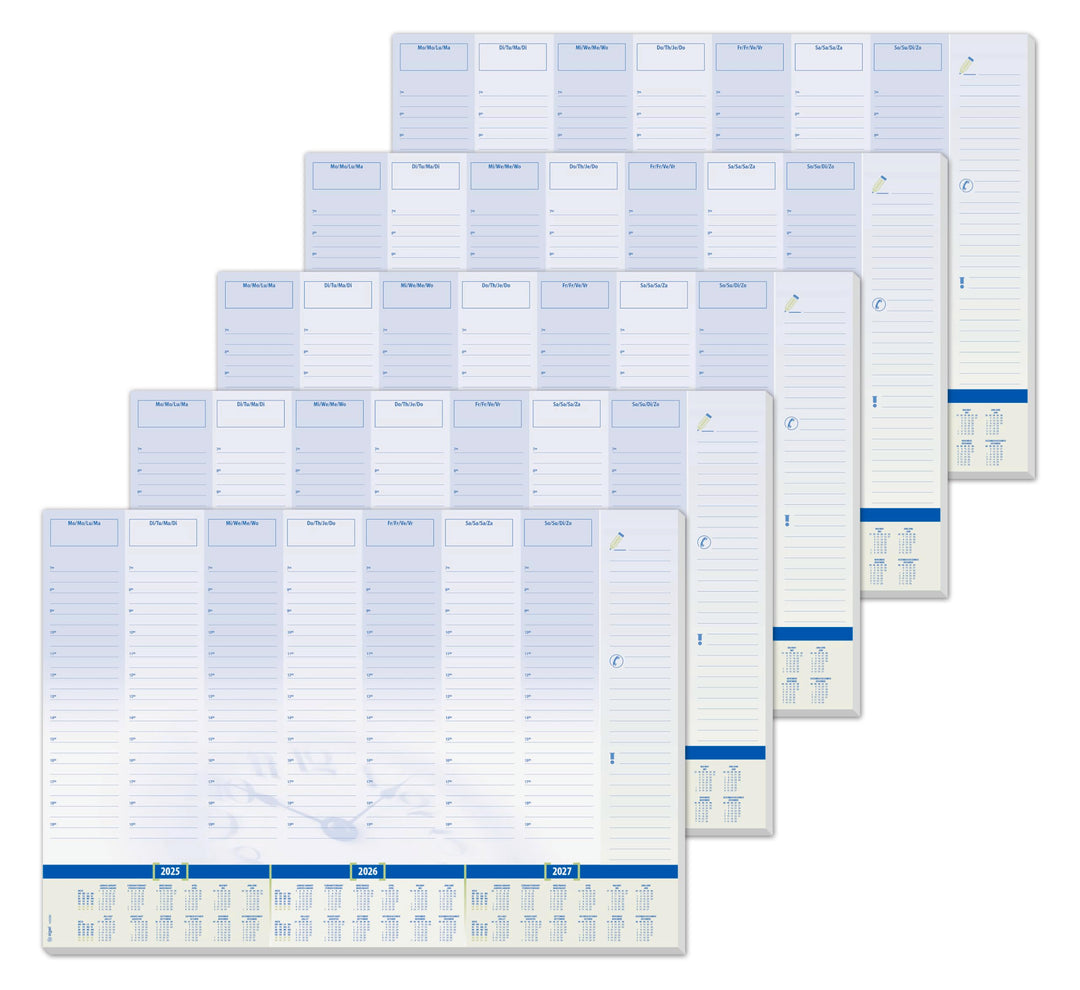 SIGEL HO350/5 Papier-Schreibtischunterlage, ca. DIN A2 - extra gross, mit 3-Jahres-Kalender, Tages-