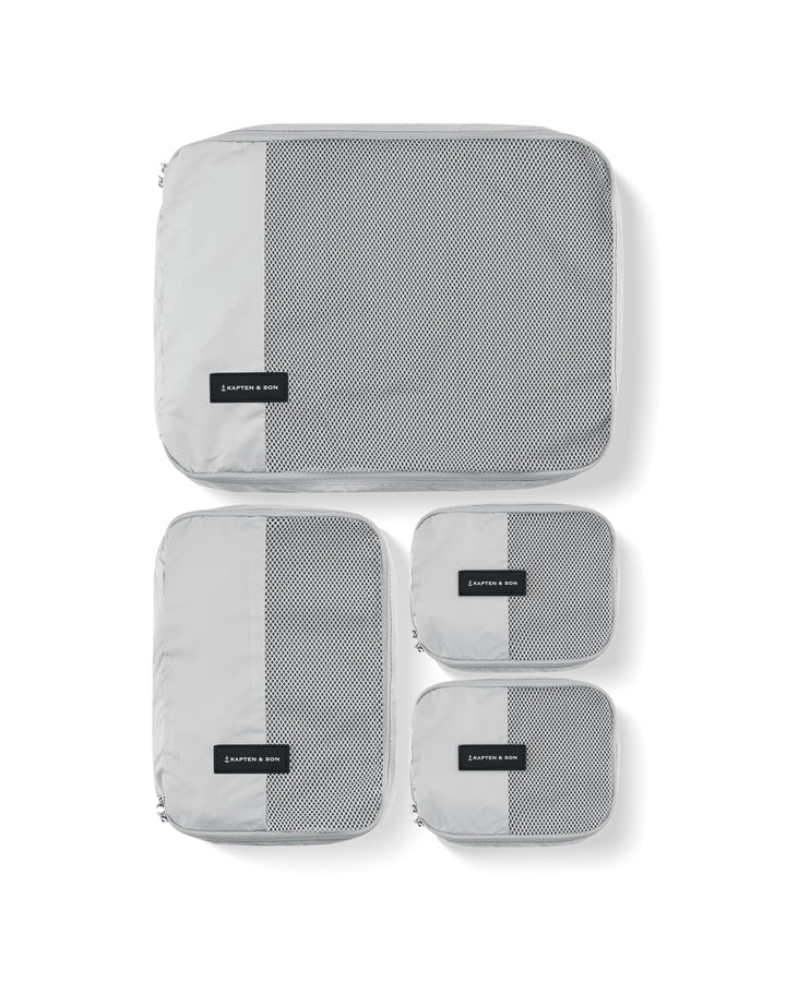 Kapten & Son Packing Cubes Set Small All Black Koffer Organizer 4er Set | 4er Set Packwürfel für Han
