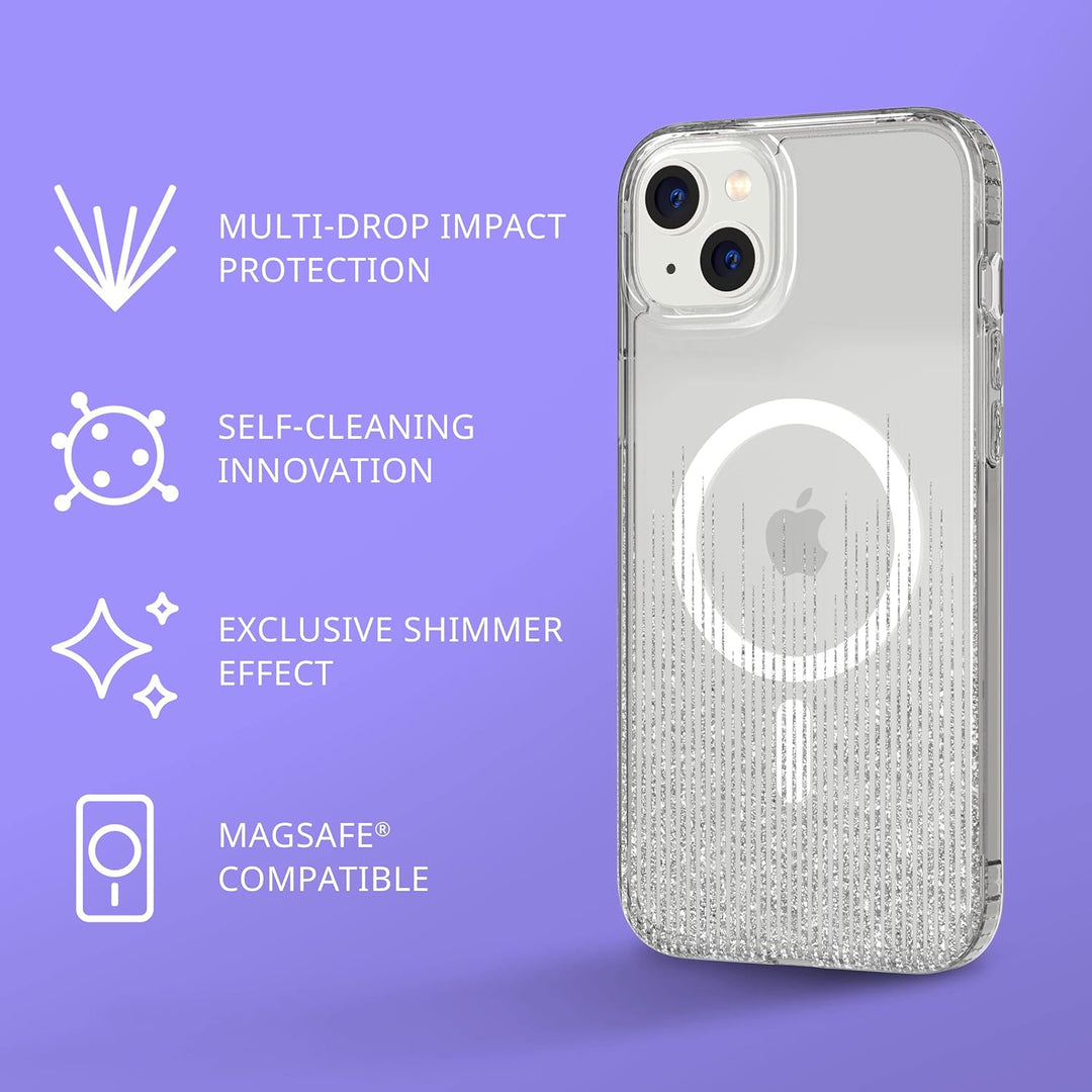 tech21 iPhone 14 Plus Evo Sparkle Kompatibel mit MagSafe - Glitzernde & Kratzfeste Handyhülle mit 3,