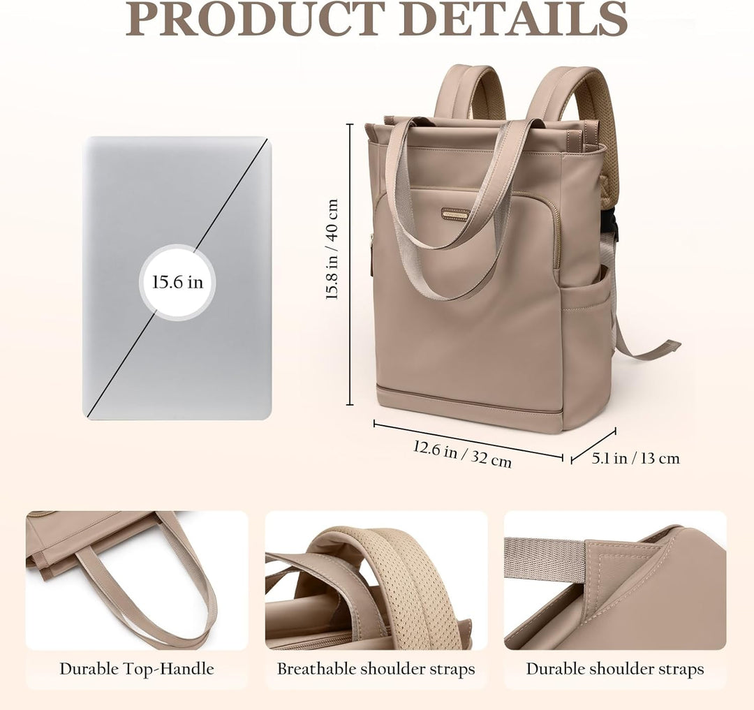 GOLF SUPAGS Convertible Laptop-Rucksack für Frauen Casual Daypack Notebook Tote Bag für Arbeit Hochs