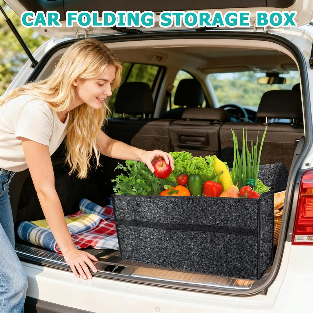 2 Stück Auto Kofferraum Organizer,Faltbar Auto Organizer Kofferraum 30 x 16 x 30cm,Rutschfest Grau A
