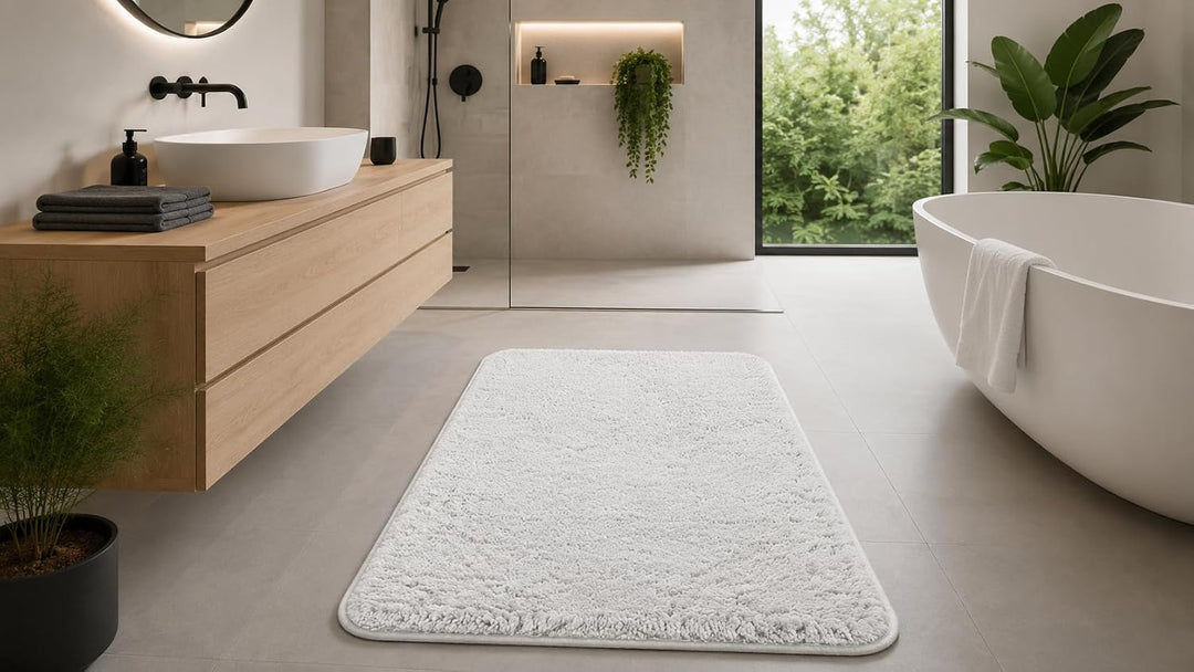 Brandsseller Badezimmerteppich 70x120 cm Badvorleger Badematte Badteppich rechteckig Chenille rutsch