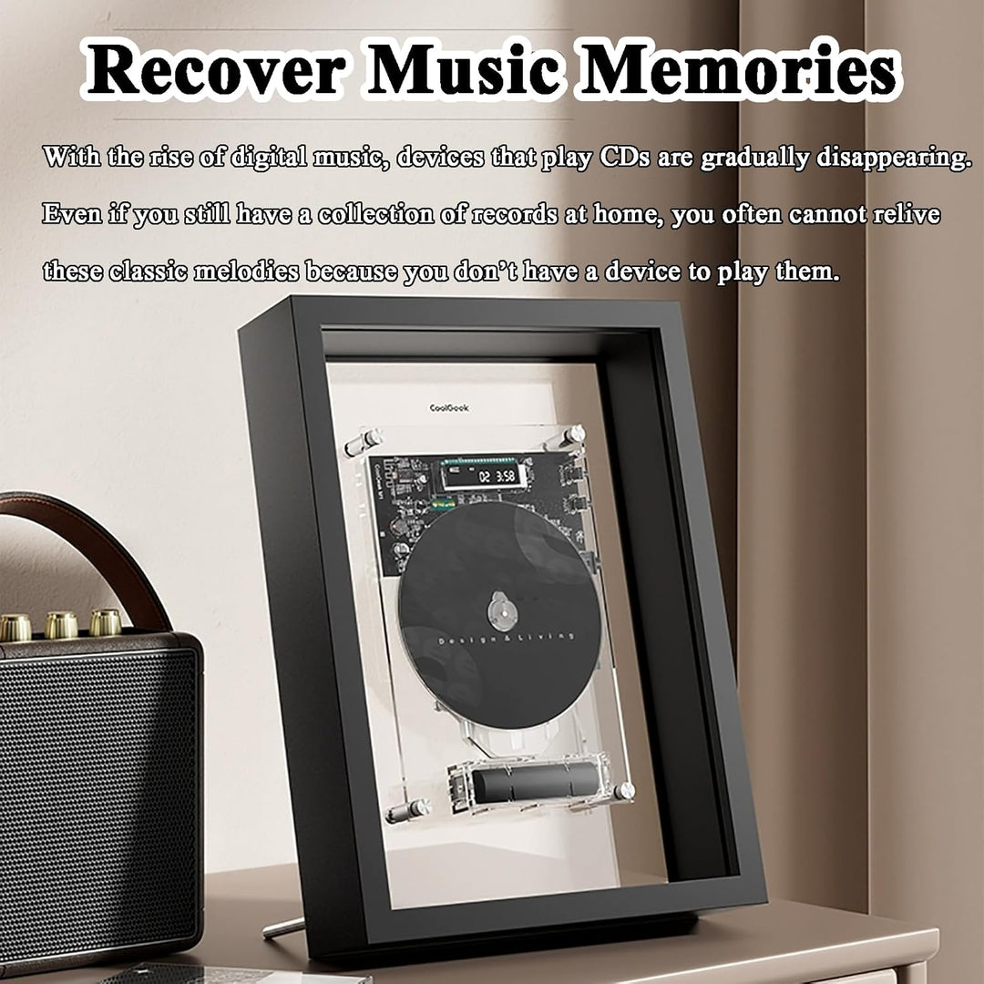 CD-Player Zum Dekorieren, Musik-Deko-Bilderrahmen Mit Fernbedienung, Bluetooth 5.0/3,5-mm-AUX-Ausgan