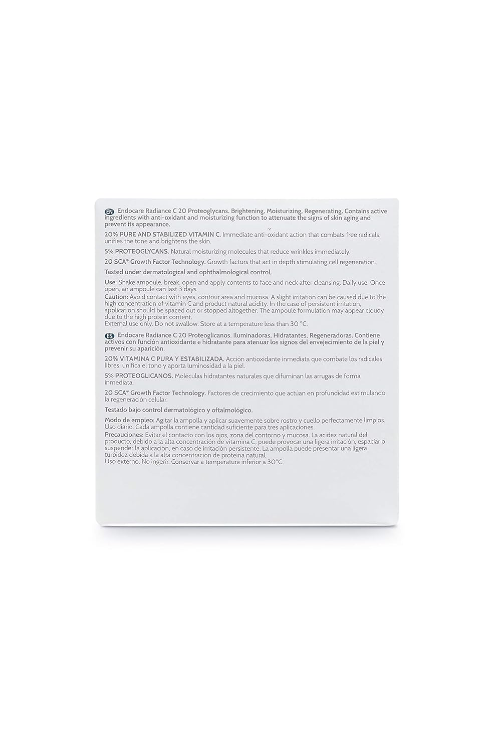 RADIANCE C20 PROTEOGLICANOS oil-free ampollas 30 x 2 ml, 30 x 2 ml