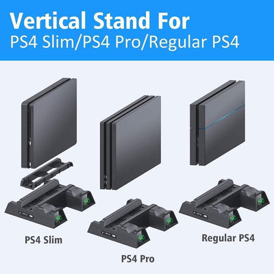 OIVO PS4 Lüfter, PS4 Kühler, PS4 Standfuss mit PS4 Controller Ladestation für Playstation 4/PS4 Pro/