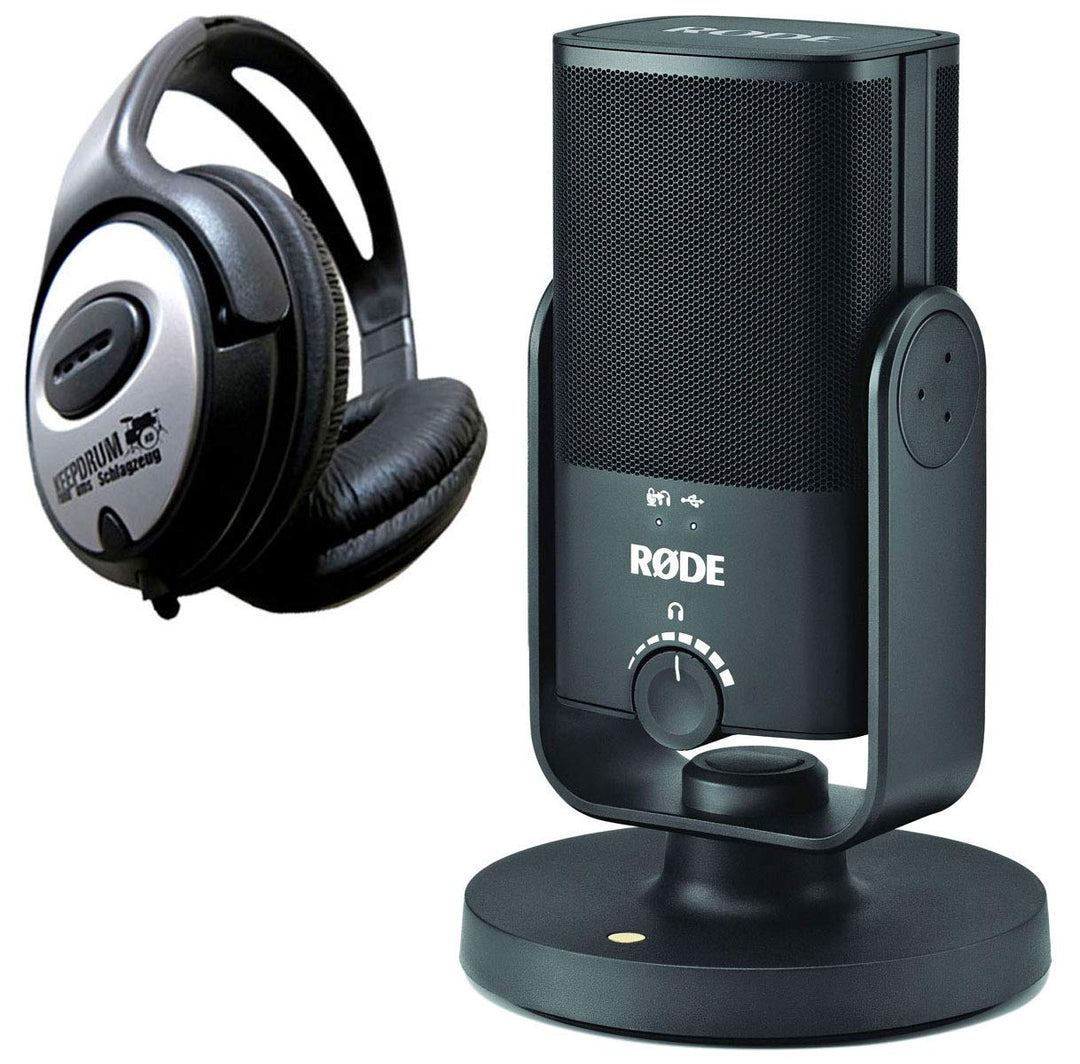 Rode NT-USB MINI USB-Studio-Kondensatormikrofon + keepdrum Kopfhörer
