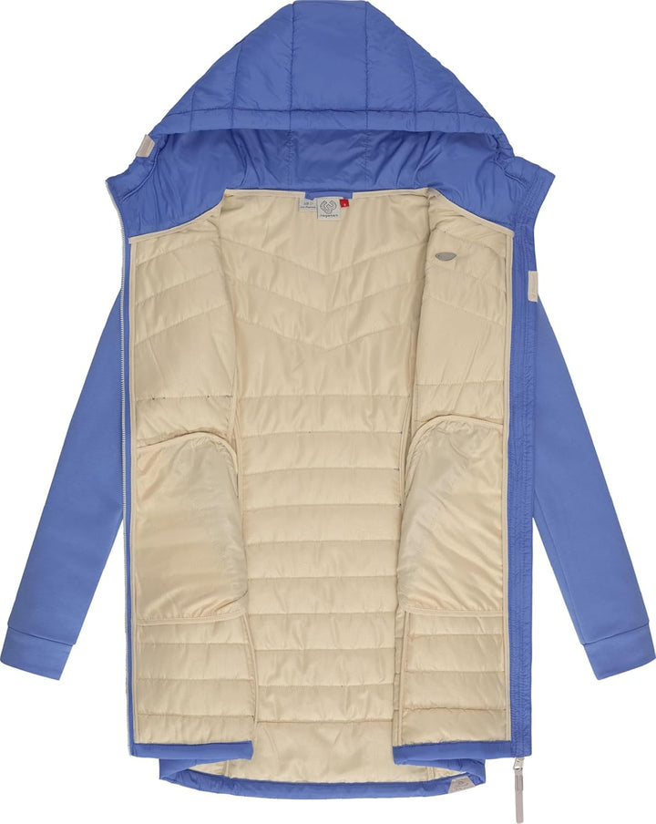 Ragwear Damen Übergangsjacke leichte Jacke lang mit Kapuze Lucinda Long II Intl XS-6XL S Blue24, S B