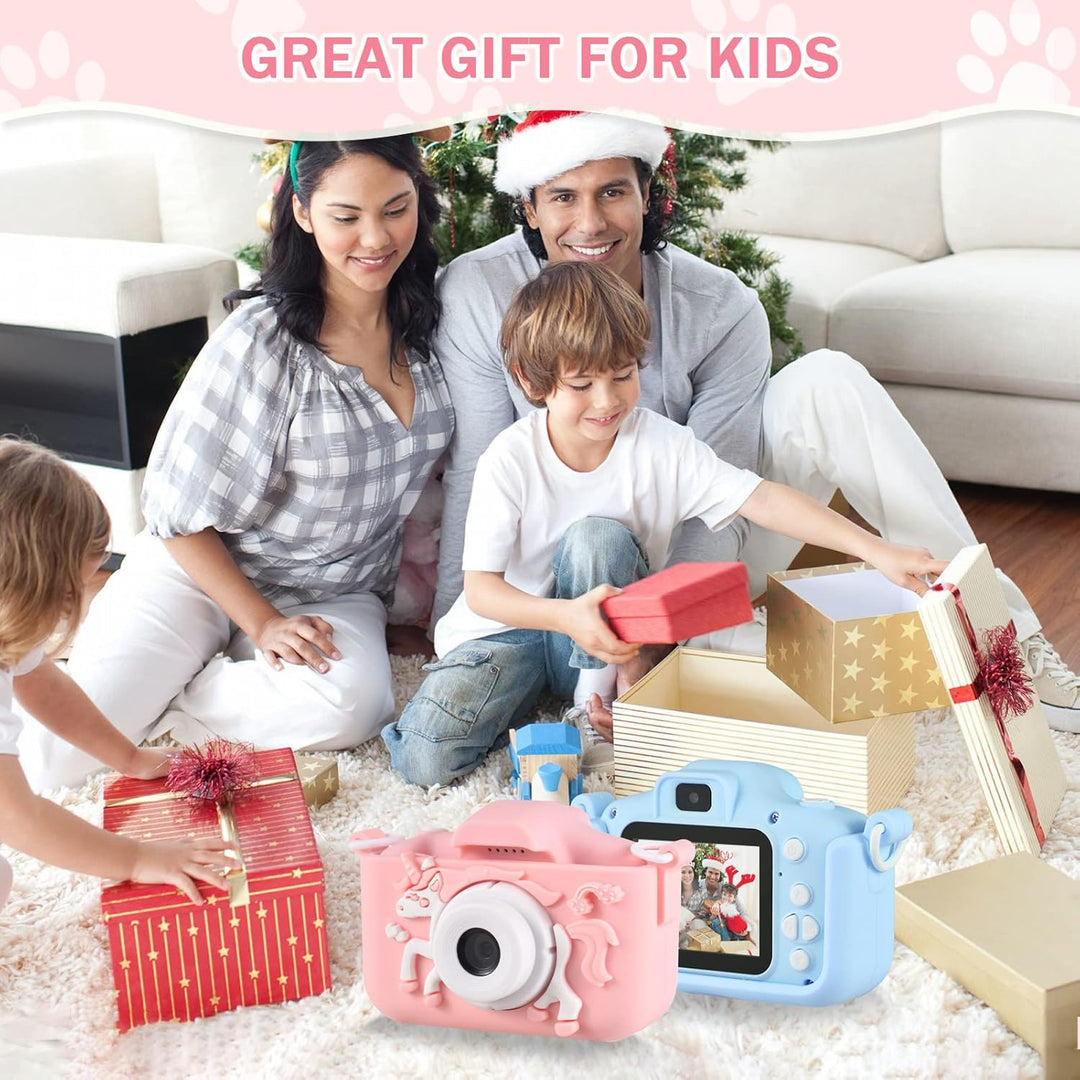 Andoer KinderKamera, Digitalkamera Kinder 1080P, 2,0" Kamera Kinder Fotoapparat mit Umhängeband, Ges