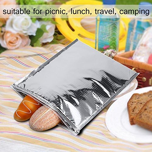 Dilwe Aluminiumfolie Verpackung Tasche, Isolierte Lebensmittel Tasche Zip Lock Wiederverschliessbare