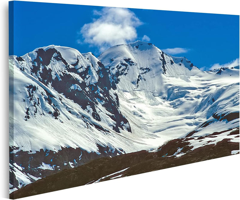 islandburner Bild auf Leinwand Alaska Berge Bilder Wandbilder Poster AOKG-1P Leinwand 100x57cm, Lein