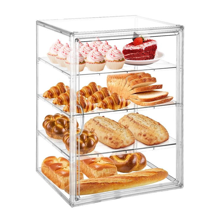 Brotkasten, 4 Schichten Einstellbar Brotaufbewahrungsbox Acrylbox mit Magnettür Grosse Kapazität Bro