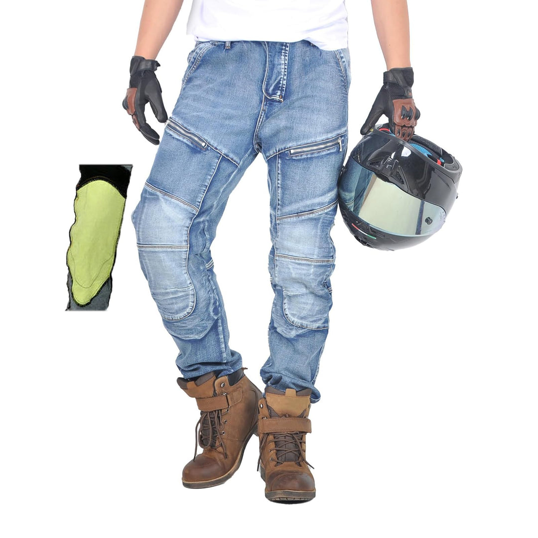 oFzimTo Motorradhose Herren/Damen, Aramid-Gewebe Stretch Jeans Hosen Herren/Damen, Motorrad Hosen mi