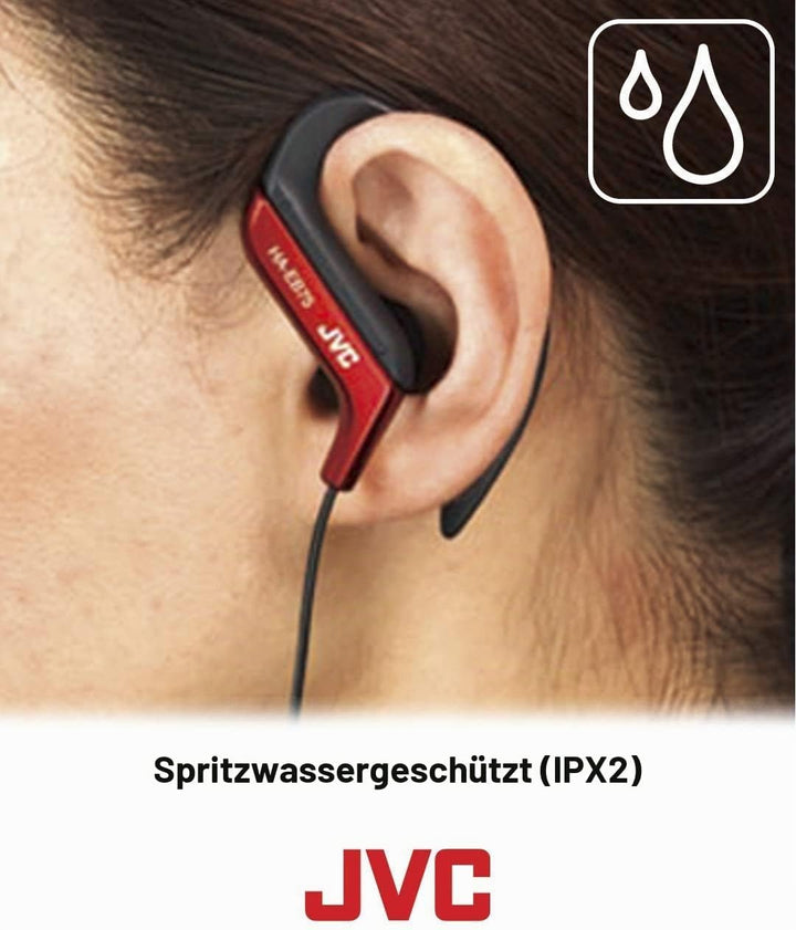 JVC HAEB75R Sportkopfhörer mit Clip, Rot