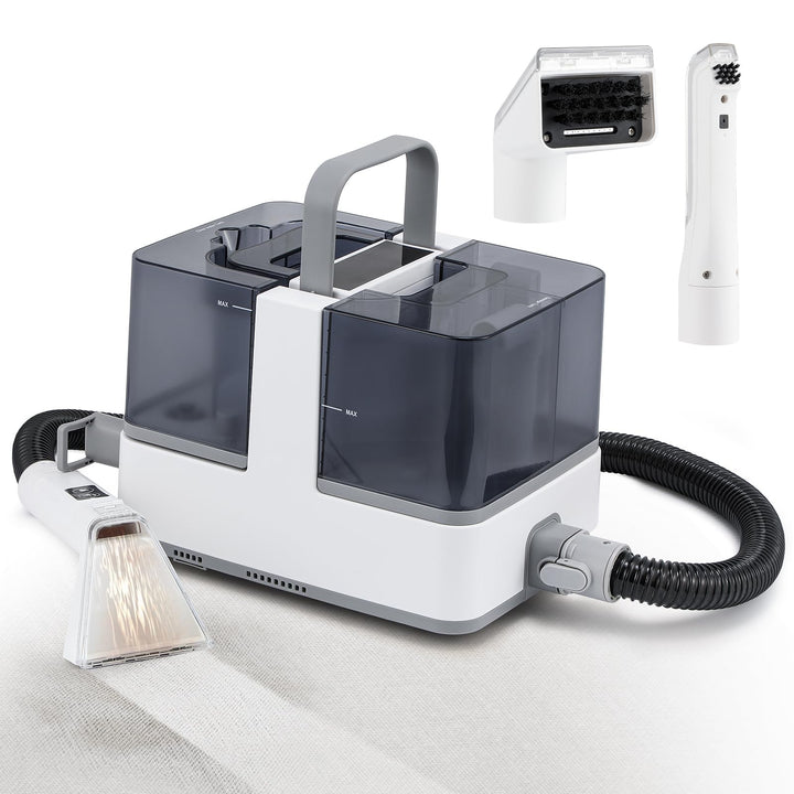 Moongiantgo Waschsauger Teppichreiniger mit Dampf/Warm/Kaltemwasser 1300W Fleckenreiniger mit 13kPa