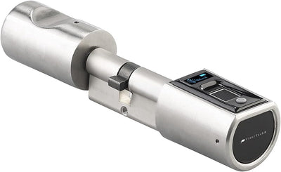 VisorTech Fingerabdruck Schloss: Elektronischer Tür-Schliesszylinder, Fingerabdruck, Transponder, IP