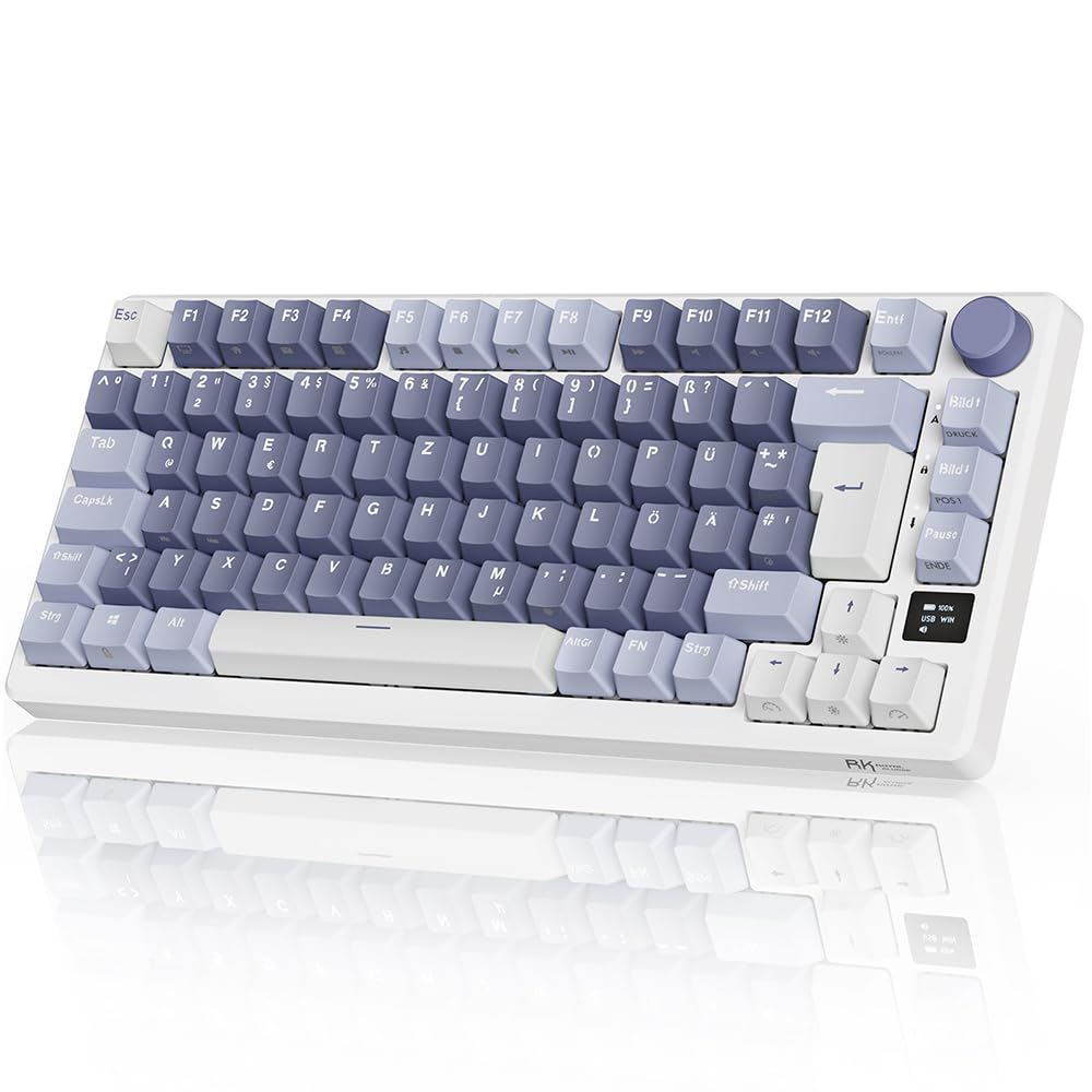RK ROYAL KLUDGE M75 Gaming Tastatur kabellos 75% TKL Mechanische Tastatur RGB 2,4 GHz Wireless/Bluet
