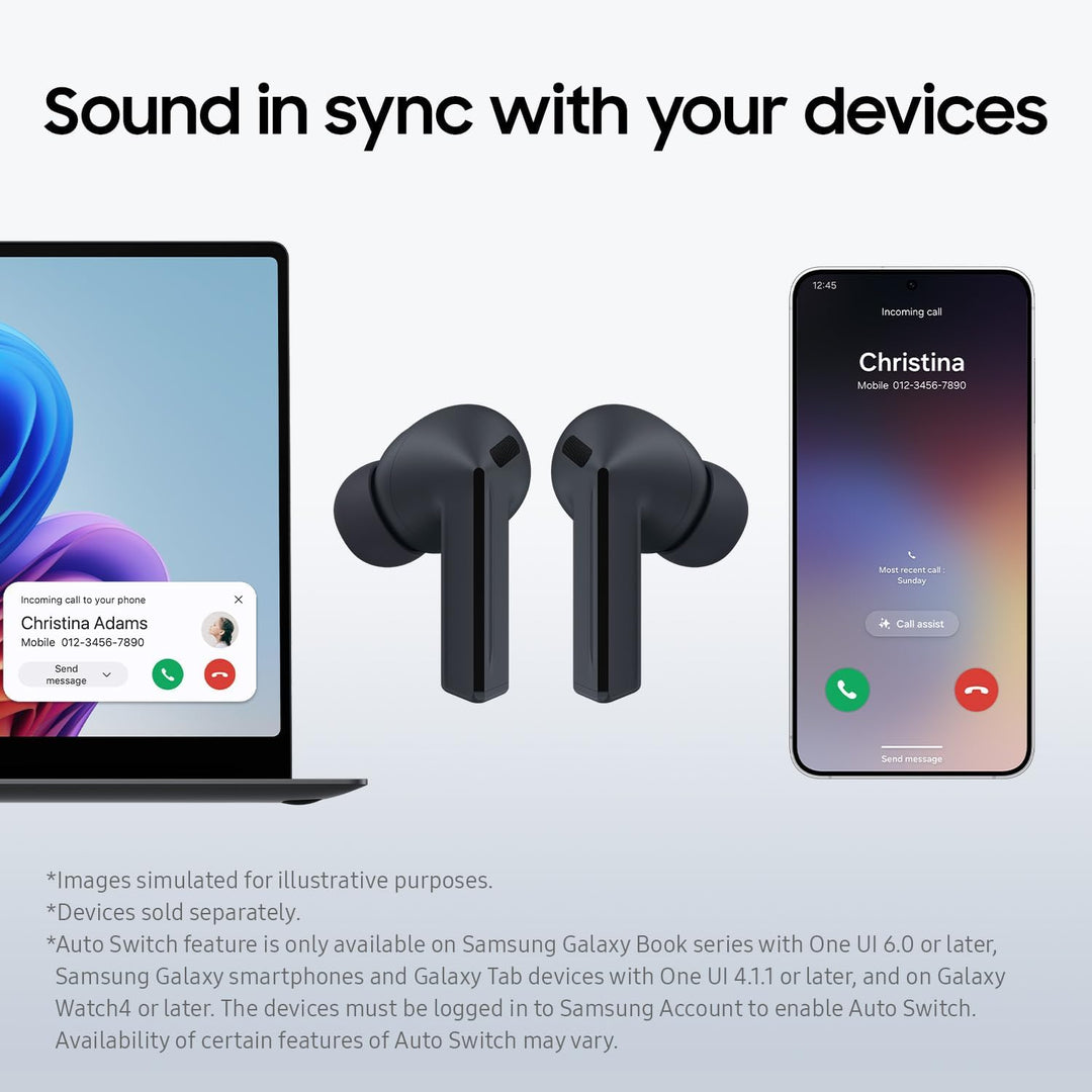 Samsung Galaxy Buds3 FE (2025, CAD-Version & Garantie) – Schwarz, Bluetooth-Ohrhörer mit KI-Echtzeit