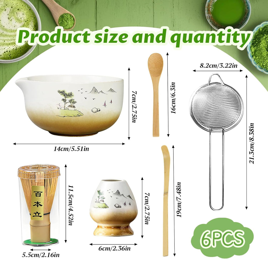 Simsky Matcha set, Japanisches Tee-Set, Matcha-Schale, Schaufel, Sieb, Matcha-Besenhalter, Matcha-Be