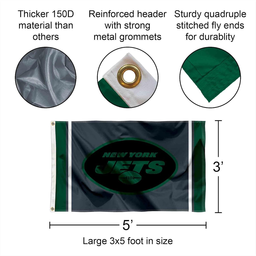 New York Jets Blackout Sideline Flagge für drinnen und draussen, 90 x 150 cm