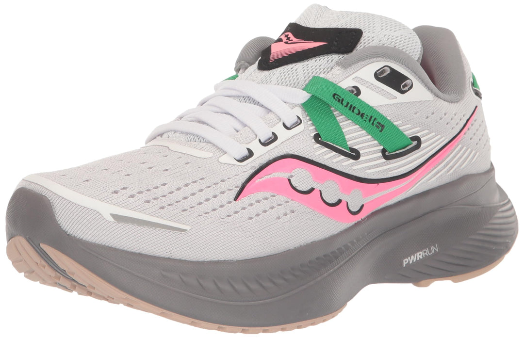 Saucony Damen Guide 16 Sneaker 36 EU 85 White Gravel, 36 EU 85 White Gravel