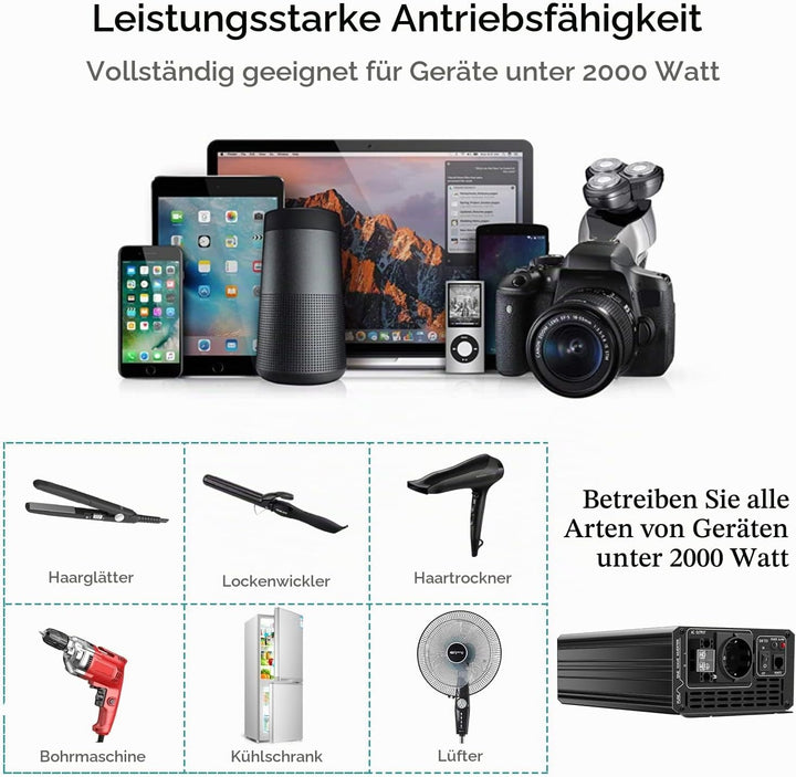 2000W reiner Sinus Wechselrichter LCD-Display DC 48V auf AC 230V 50HZ Solar Konverter für Zuhause Au