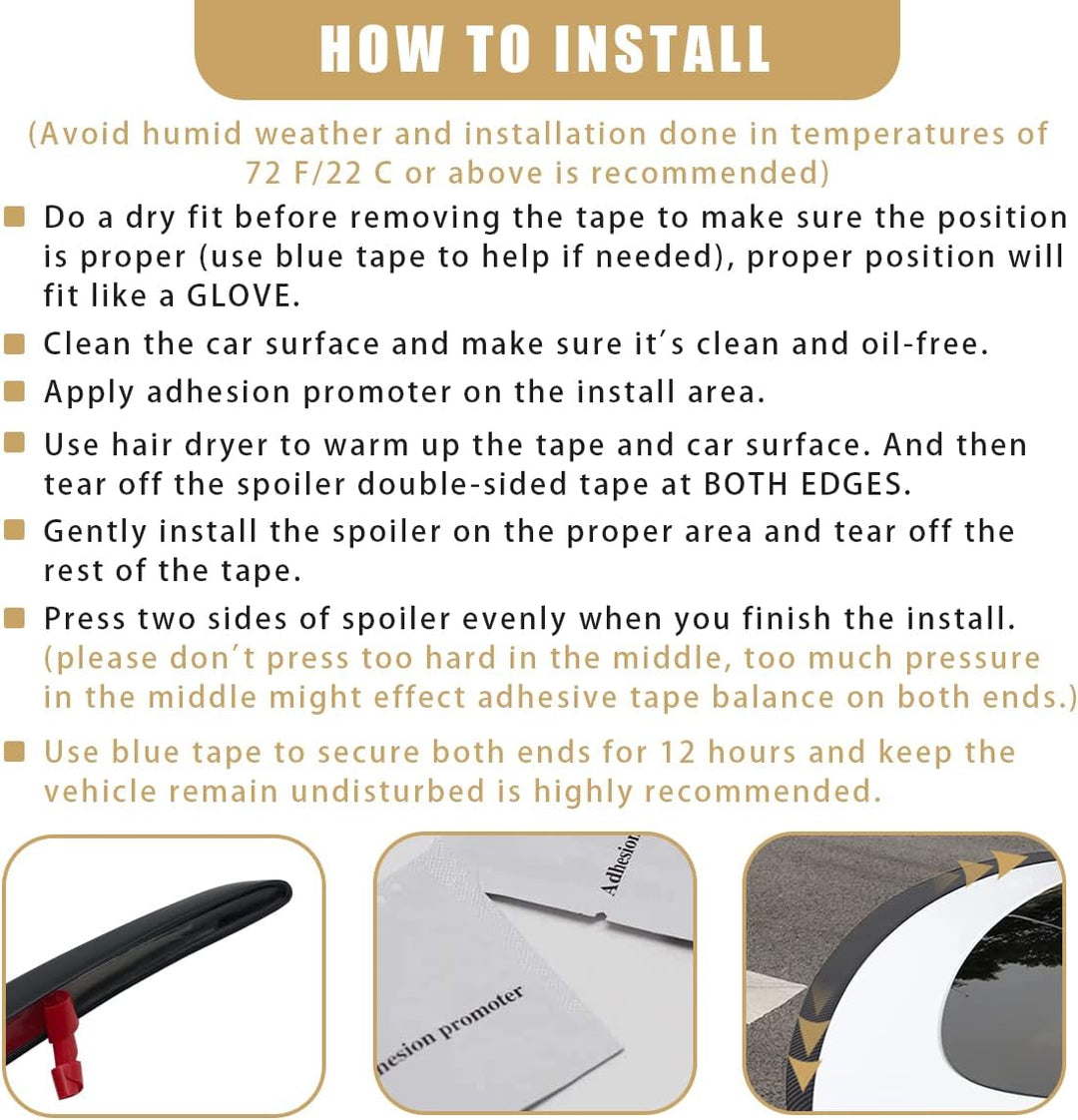 AOSKonology für Tesla Model Y Spoilerflügel OEM Stil ABS Kohlefaser Muster für 2020–2023 Tesla Model