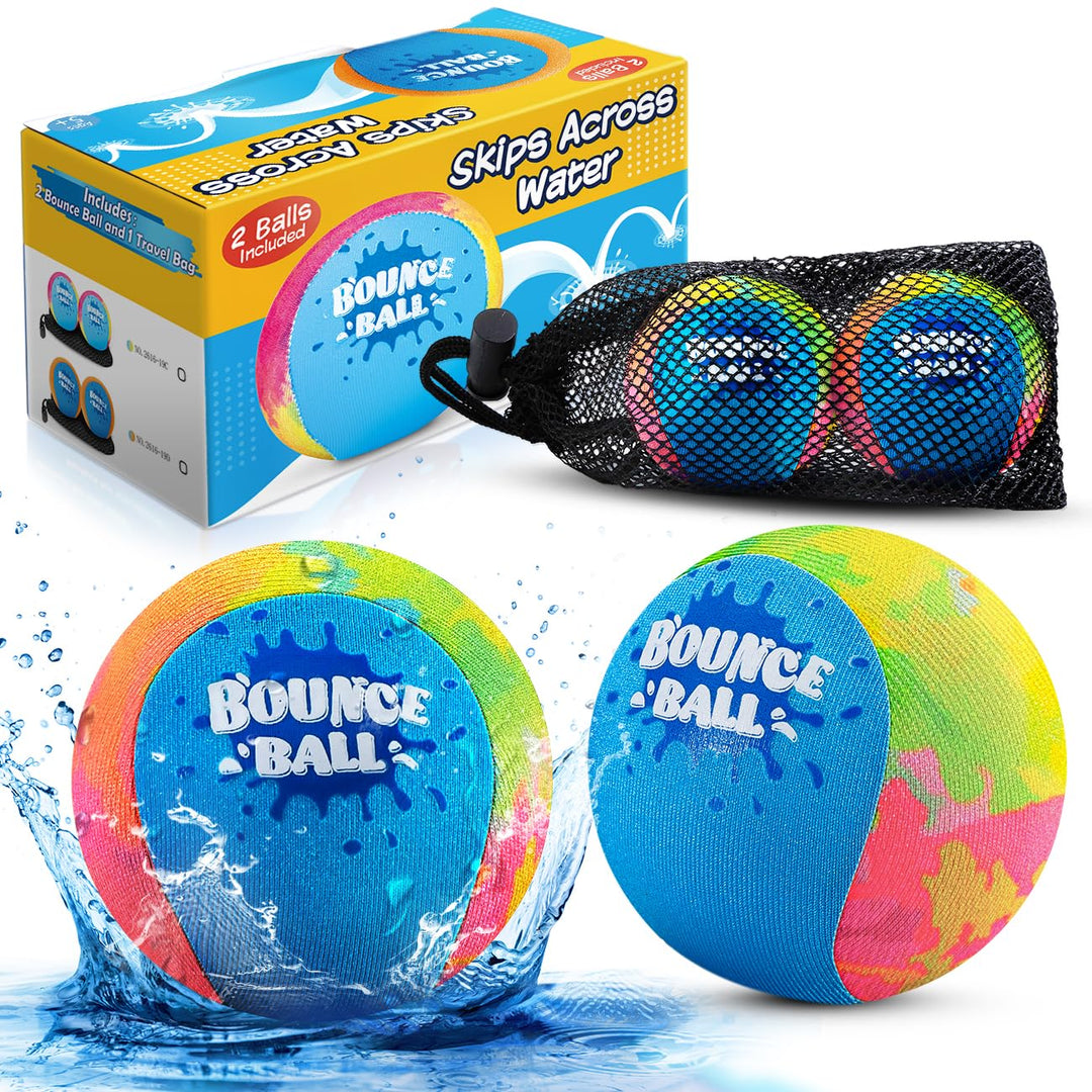 KmmiFF Wasser Sprungball, 2er-Pack Bounce Balls als Outdoor Games am Strand, See and Pool für Kinder