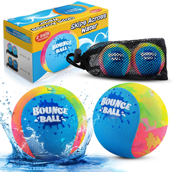 KmmiFF Wasser Sprungball, 2er-Pack Bounce Balls als Outdoor Games am Strand, See and Pool für Kinder