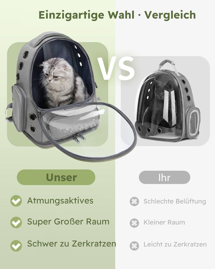 PETCUTE Haustier Rucksack,Tragbar Raumkapsel Hunde Katzen Rucksack mit Herausnehmbarer Matte,Atmungs