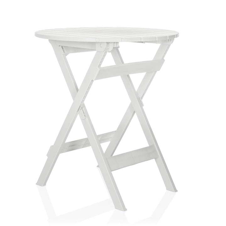 Outdoortisch klappbar TRAVANO T praktischer Klapptisch für Balkon und Terrasse, Bistrotisch Weiss, W