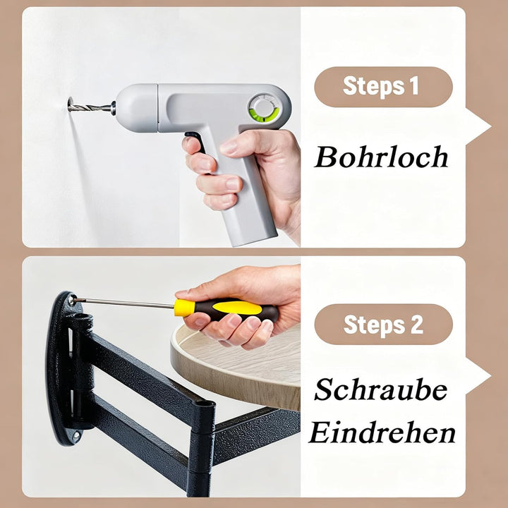 Rund Klapptisch Wand Kleine Wandtisch 11.8 in Runder Tisch zur Wandmontage Ausziehbar Klapptisch Pla