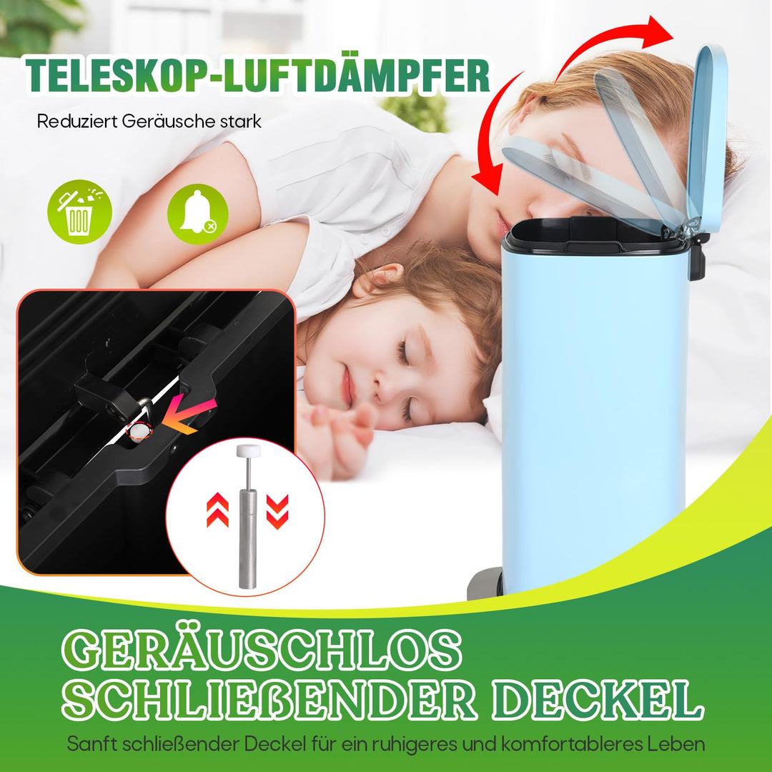 BestOffice 50 L Mülleimer Küche Mülleimer mit Deckel für Büro Schlafzimmer Badezimmer Schritt Müllei