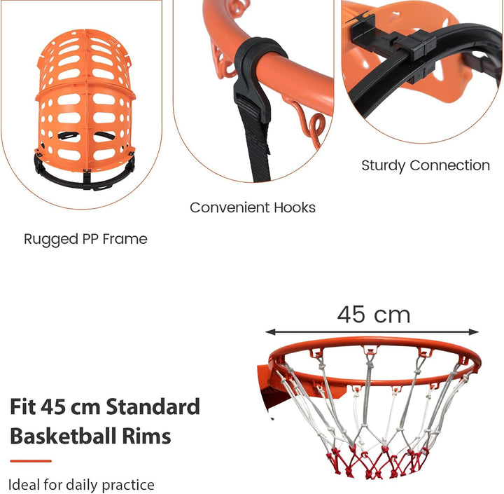 LIFEZEAL Basketball Return Attachment, Basketball-Rebounder für Schiessübungen, 360° Drehbarer Baske