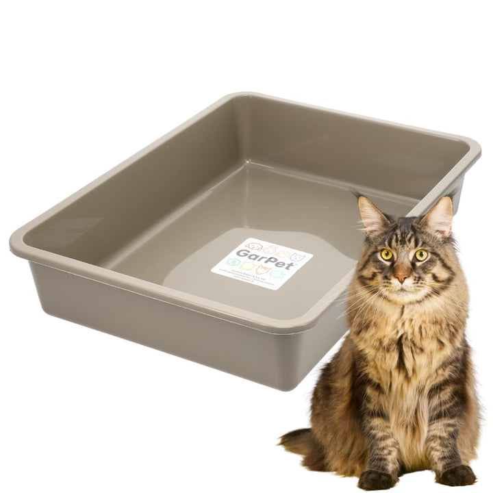 GarPet Katzenklo in 5 Grössen Katzentoilette ohne Deckel Katzen WC Schalentoilette Klo grau eckig hy