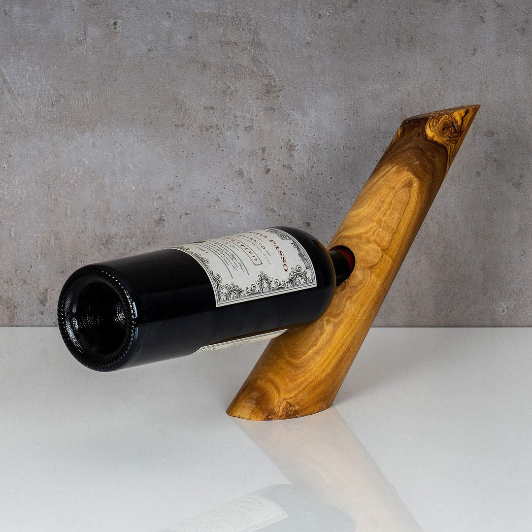 levandeo Weinflaschenhalter Holz Olivenholz H25cm Flaschenhalter Weinhalter Tischdeko Weinständer Fl